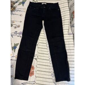 Madewell Women's Black Skinny‎ Jeans Size 28 Ankle Zipper Reinforced Knees